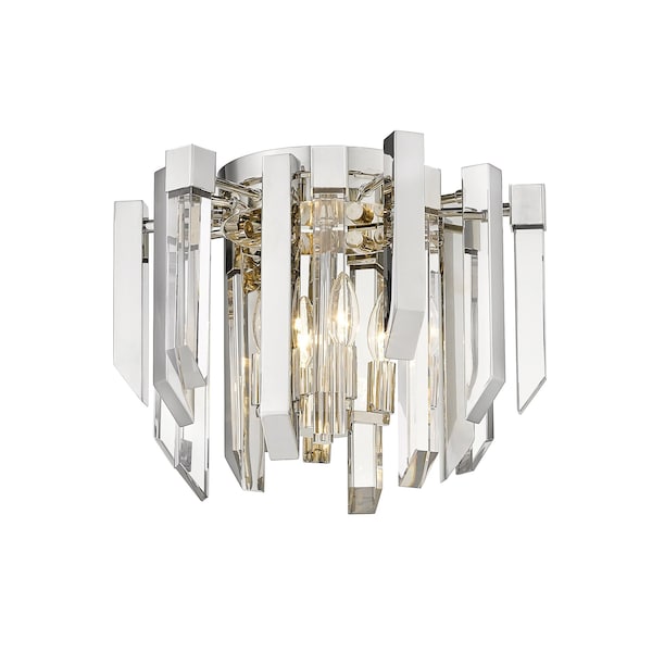 Z-Lite Bova 4 Light Flush Mount, Polished Nickel & Clear 4006F-PN - main